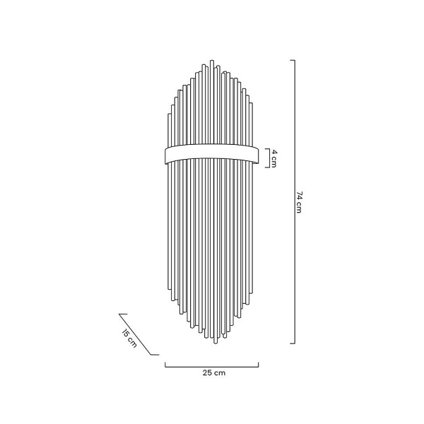 MOOSEE lampa ścienna FLORENS L złota - Moosee